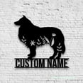 thumbnail image 2 of Craftnamesign Custom FLoral Collies Metal Wall Art LED Light, Personalized Dog Lover Name Sign, 2 of 5