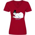 thumbnail image 3 of Inktastic Let it Snow Sassy Snowman in Top Hat Women's V-Neck T-Shirt, 3 of 5