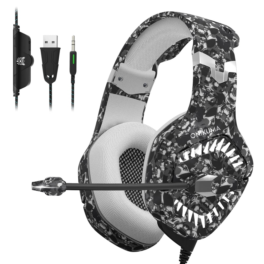 Docooler Hunterspider V-9 Gaming Headset 3.5mm Game Headphones Over Ear PC Earphone with Microphone LED Light Volume Control for Computer Laptop Smart Phone