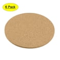 thumbnail image 1 of Posavasos de corcho Uxcell, trivet de madera, mats para bebidas redondos de 4.7" ID 0.16" de grosor, amarillos, 6 piezas, 1 of 7