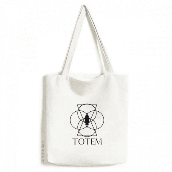 Line Totem Circular Triangular Tote Canvas Bag Shopping Satchel Casual Handbag