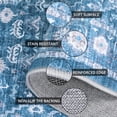 thumbnail image 3 of 6x9 Area Rugs for Living Room Machine Washable Vintage Oriental Rugs Low Pile Non-Slip Stain Resistant Non-Shedding Office Carpet (Blue), 3 of 9