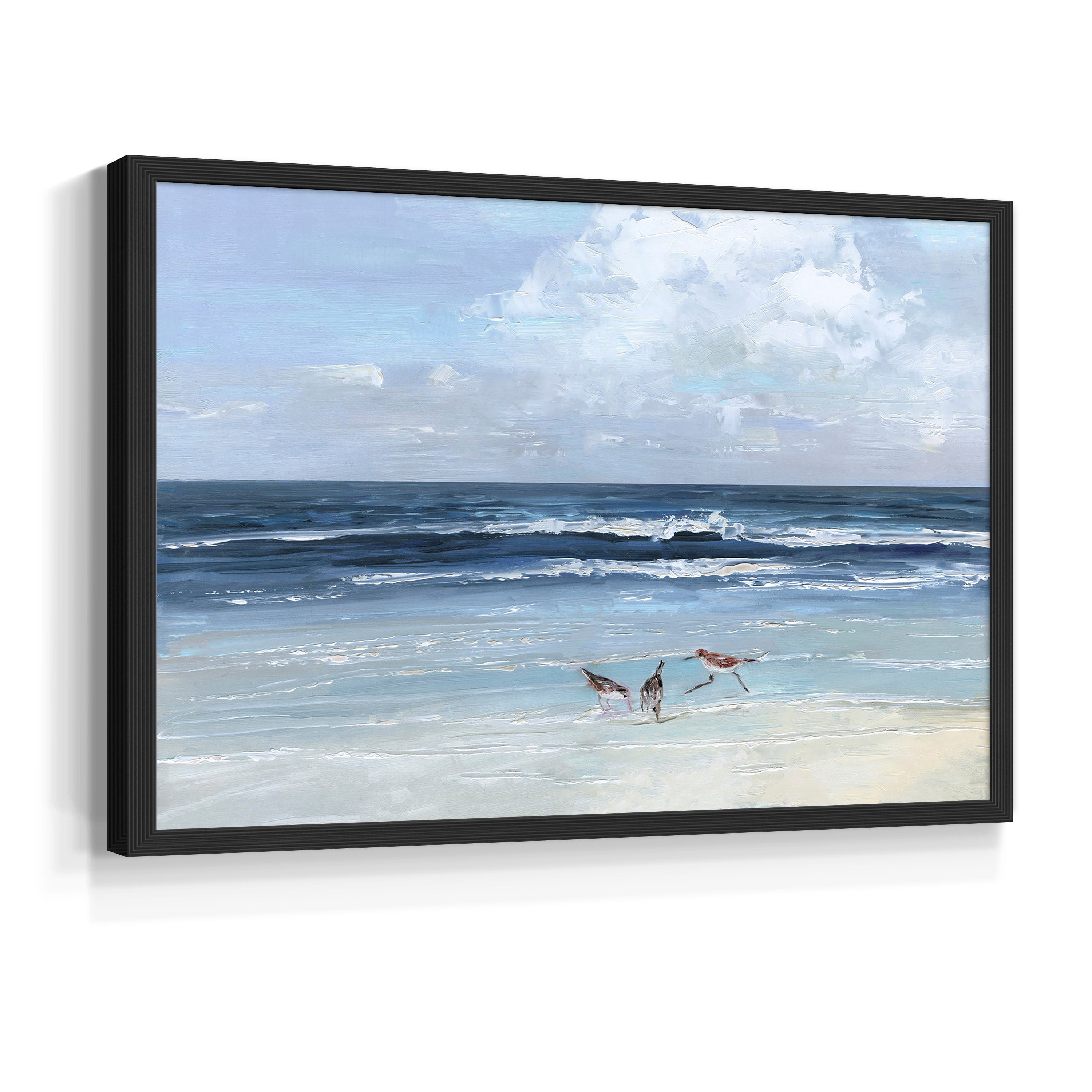 Beach Trio by Sally Swatland - Restickable Framed Giclée Print