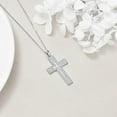 thumbnail image 3 of Cross Necklace Sterling Silver Cross Pendant Religious Jewellery Gifts for Women Men, 3 of 10