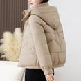 thumbnail image 4 of PiGOGI Women's Winter Jacket Hooded Casual Winter Coat Fall Outerwear Khaki L, 4 of 6