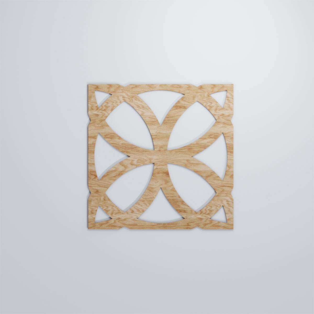 Ekena Millwork 23 3/8"W x 23 3/8"H x 1/4"T Large Daventry Decorative Fretwork Wood Wall Panels, Red Oak