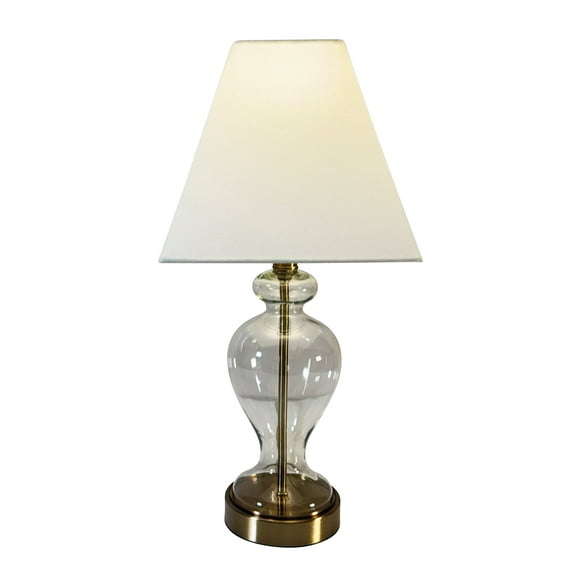 Brass Glass Urn Table Lamp- Square Shade