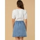 thumbnail image 5 of Falda corta de mezclilla Allegra K con botones y bolsillos Azul Claro 3XL, 5 of 6