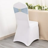 Efavormart 5 Pack Dusty Blue Spandex Chair Sashes with Gold Rhinestone ...