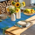 thumbnail image 4 of Ocean Beach Round 13 Inch Placemats Set of 4, Blue Coastal Palm Tree Nautical Sailboat HeatResistant Non Slip Place Mats for Dining Table, Wipeable Braided Kitchen Table Mats for Housewarming, 4 of 9