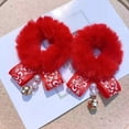 thumbnail image 4 of 1 Paire de Filles Bandes de Cheveux Chinois Noeud / Cloches / Ruban Pompons Flous Extensibles Cadeaux Rouges Accessoires de Cheveux Chinois Nouvel An Enfants Scrunchies de Cheveux pour Tous les Jours, 4 of 7