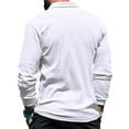 thumbnail image 4 of Huresd Men's Long Sleeve Polo Shirts Casual Solid Color Slim Fit Fashion Cotton Shirt White XL, 4 of 6