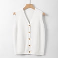 thumbnail image 2 of VNKIDY Women 's Knitted Sweater Vest Winter Warm Solid Color Relaxed Fit Cardigan Sleeveless Button Front Vest For Daily Wear Fashionable Knitwear, 2 of 5
