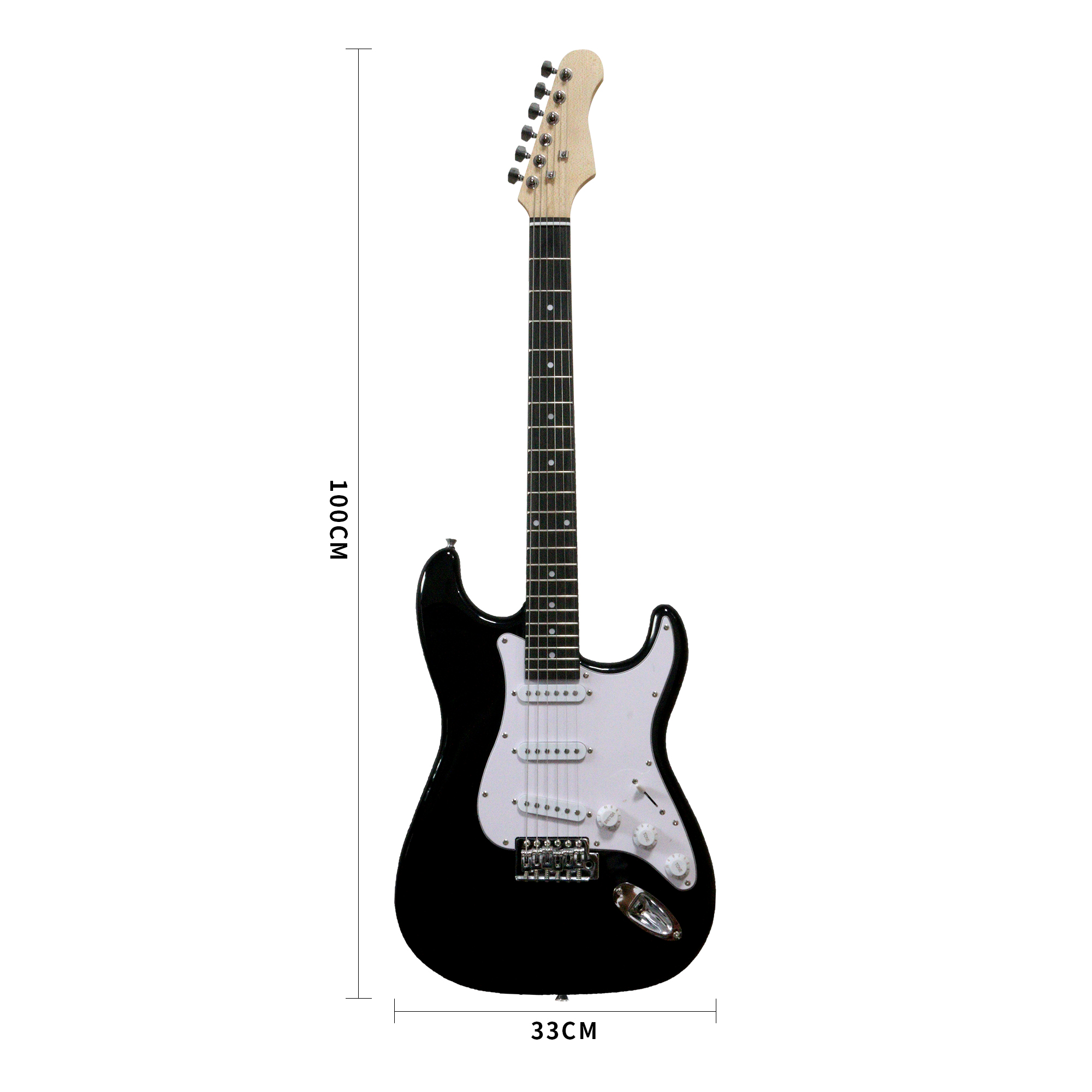 Likegreen Adjustable Bridge Electric Guitars with Bag & Tuner, Black