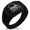 Black, variant on Stainless Steel Pirate Skull & Crossbones CZ Ribbed Needle Stripe Pattern Biker Style Polished Ring