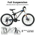 thumbnail image 3 of 24 Inch-Wheels Mountain Bike, 21-Speed Full Suspension Mens Womens Trail Commuter City Bicycle with Disc Brakes, Black, 3 of 6