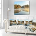 thumbnail image 2 of Designart Lake Autumn Foliage Fog Panorama - Modern Seascape Throw Pillow - 18x18, 2 of 4