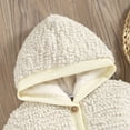 thumbnail image 4 of Gyratedream Baby Girl Boy Knit Crochet Hooded Coat Plush Lined Warm Winter Sweater,6-9 Months, 4 of 8