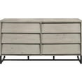 thumbnail image 3 of Trent Home 6 Drawers Contemporary Wood Dresser in Matte Black/Gray Stone, 3 of 5
