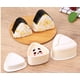 thumbnail image 2 of Triángulo de molde Onigiri, 2 piezas para hacer bolas de arroz, molde triangular para sushi para Bento o comida japonesa en caja Bento para niños (beige), 2 of 5