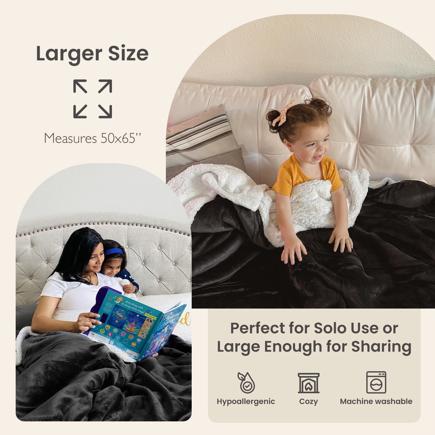 Everlasting Comfort Luxury Polyester Throw Blanket - Soft, 65”x50” (Meteorite)