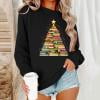 thumbnail image 2 of asdoklhq Sweaters for Women's Round Neck Hoodless Christmas Printed Casual Loose Sweatshirt Black M, 2 of 7