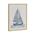 thumbnail image 4 of Kate and Laurel  Nautical Blue Sailboat Framed Wall Art by The Creative Bunch Studio, 16x20 Gold, Modern Coastal Boat Art for Wall, 4 of 7