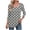 Gray, variant on Women Casual Tops Blouse Polka Dot Square Neck 3/4 Sleeve Curved Hem Loose Comfy Basic Printed Top, Navy S