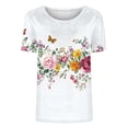 thumbnail image 5 of NSLGXD Women's T-shrits Trendy Round Neck Short Sleeve Tops Loose Fit Graphic Tees Lightweight Workout T Shirts S-2XL White Tops, 5 of 5
