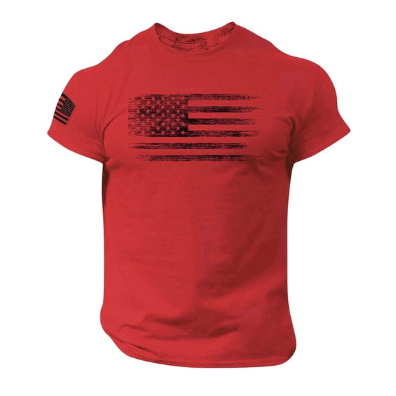 American Flag Shirts Men 4th of July Patriotic T-Shirt USA Print Independence Day Tee Casual Tops