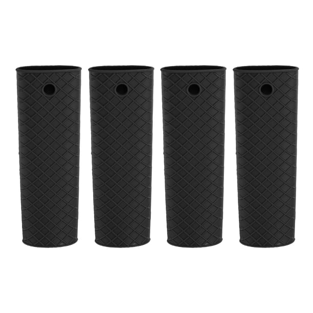 Soporte de mango caliente de silicona Uxcell, 4 piezas, funda de mango resistente al calor para sartenes, funda para planchas, negro