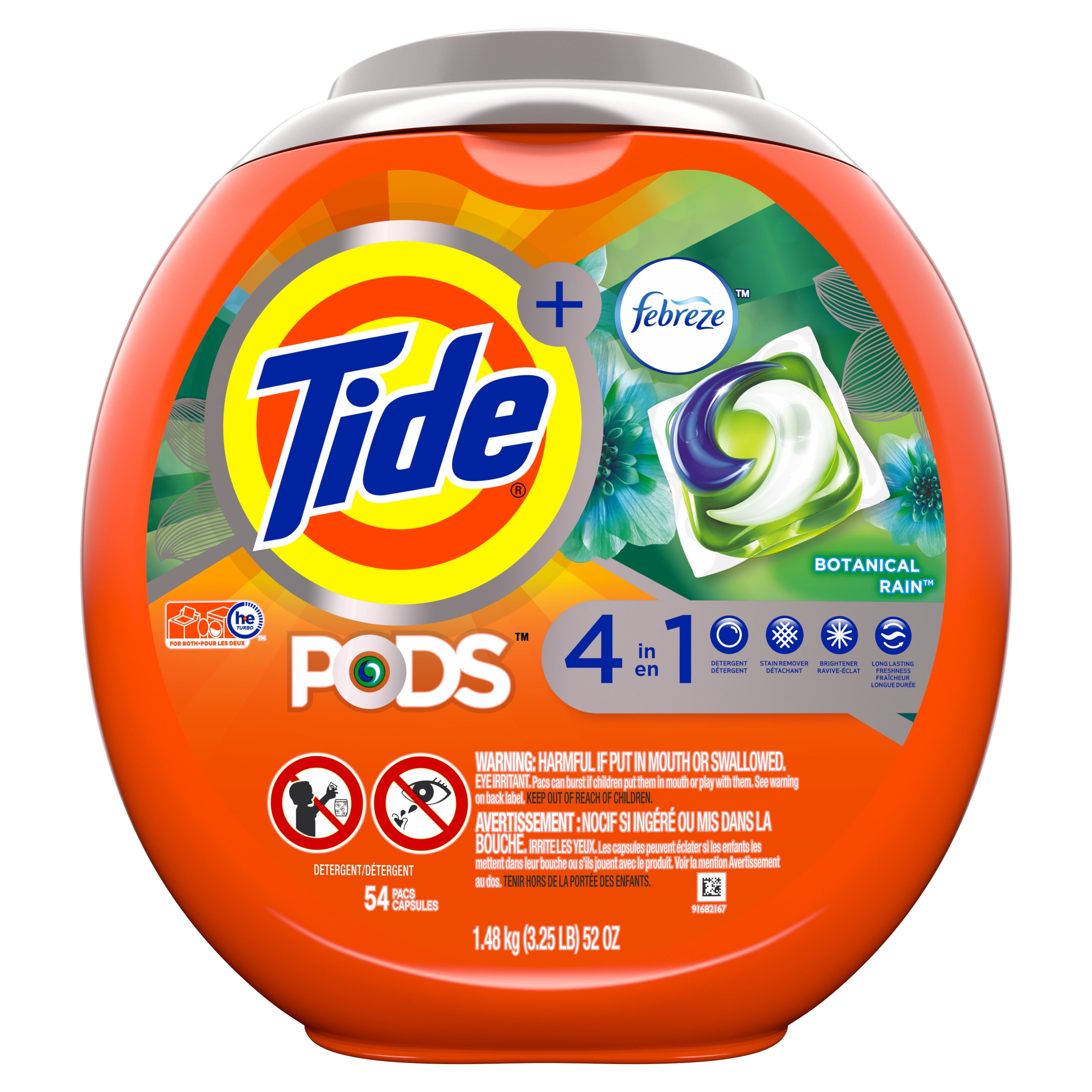 Tide Pods Febreze Botanical Rain, 54 ct Laundry Detergent Pa