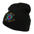 thumbnail image 2 of Peace on Earth Embroidered Beanie - Black OSFM, 2 of 5