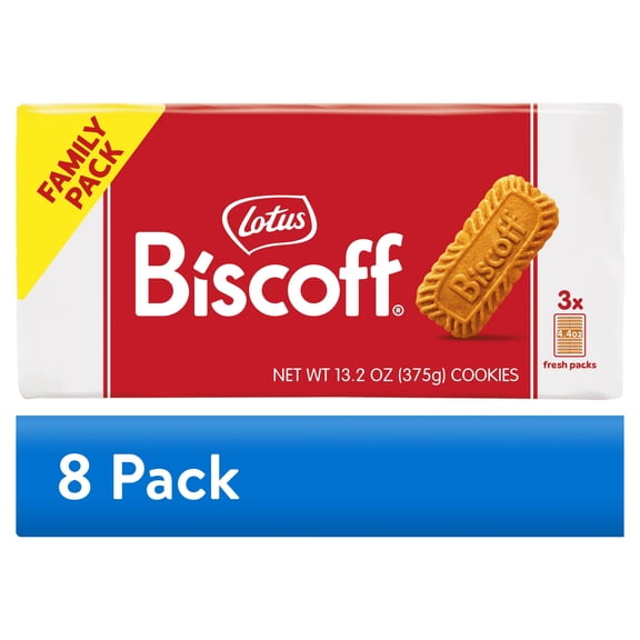 (8 pack) Lotus Biscoff Cookies, 13.23oz, 3 freshpacks of 16 cookies