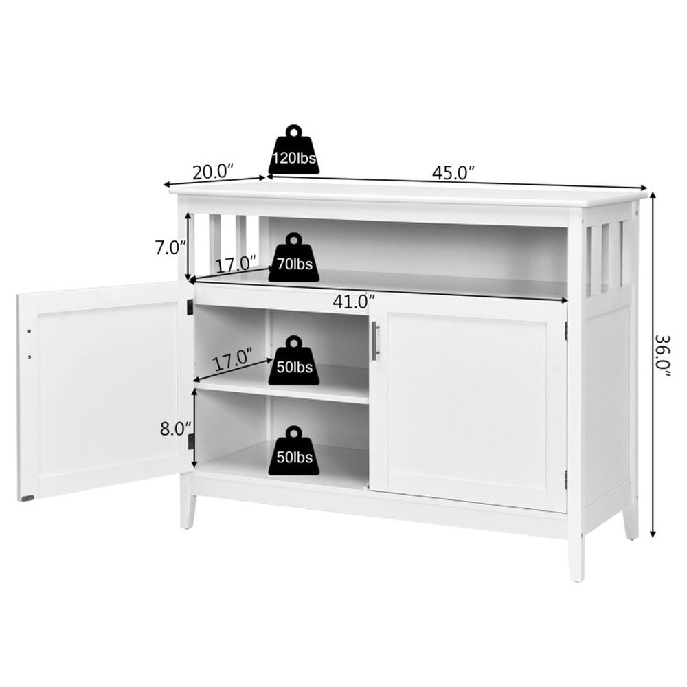 Finihen Kitchen Storage Cabinet, Buffet Sideboard, Modern Practical and Beautiful Wooden Kitchen Lockers with Large Storage Space, for Dining Room, Kitchen, Living Room, White Finihen Kitchen Storage Cabinet, Buffet Sideboard, Modern Practical and Beautiful Wooden Kitchen Lockers with Large Storage Space, for Dining Room, Kitchen, Living Room, White