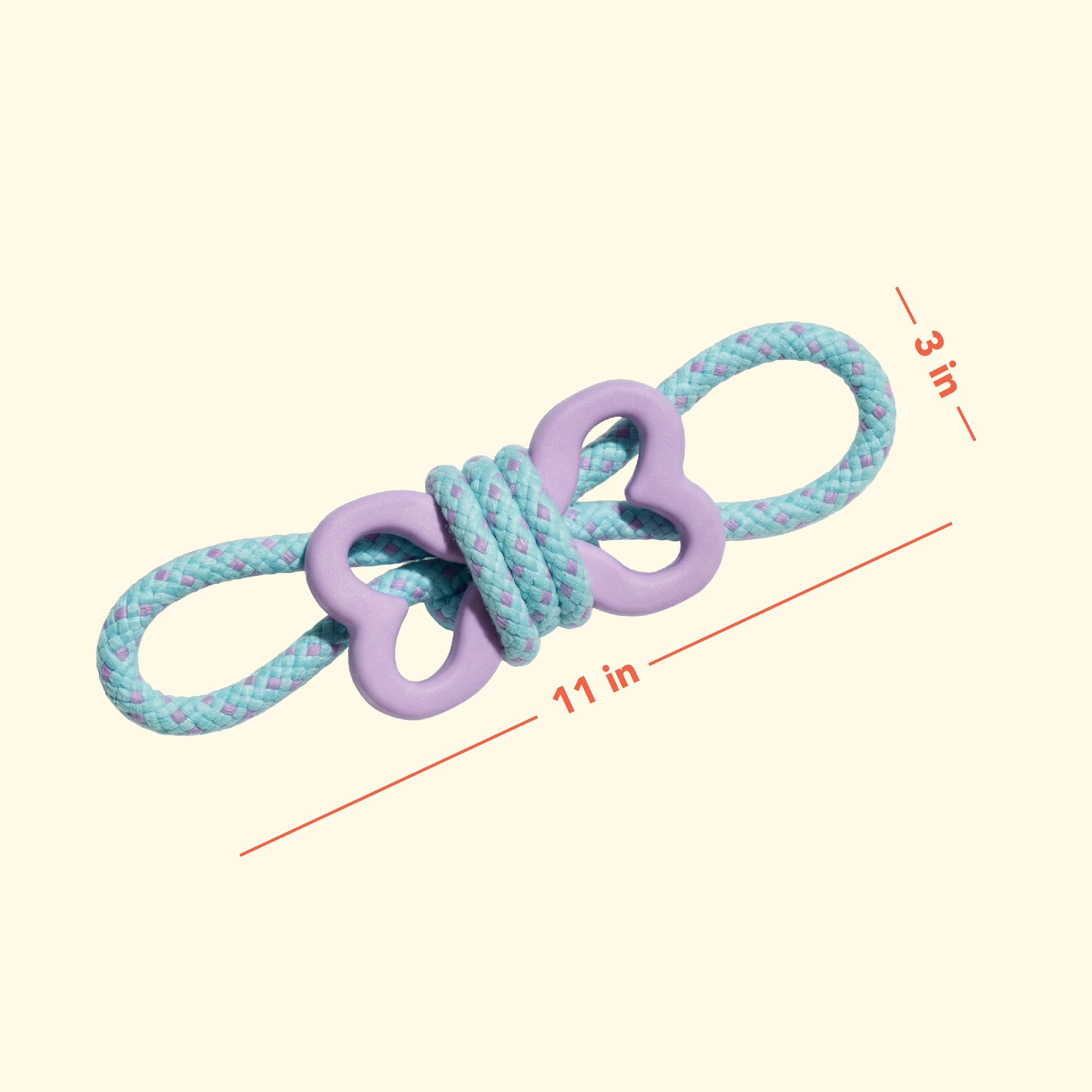 Oodles Durable Rubber Bone Wrapped Rope Dog Toy Set, Blue and Purple, Small