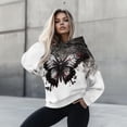 thumbnail image 4 of COEQINE Pullover Sweatshirts Oversized Tops Lightweight Women's Hoodies Black Butterfly Fit Long Sleeves Casual Wear Cozy Soft Crewneck Fashion Y2K Printing Loose Hooded Outfits, XL, 4 of 7