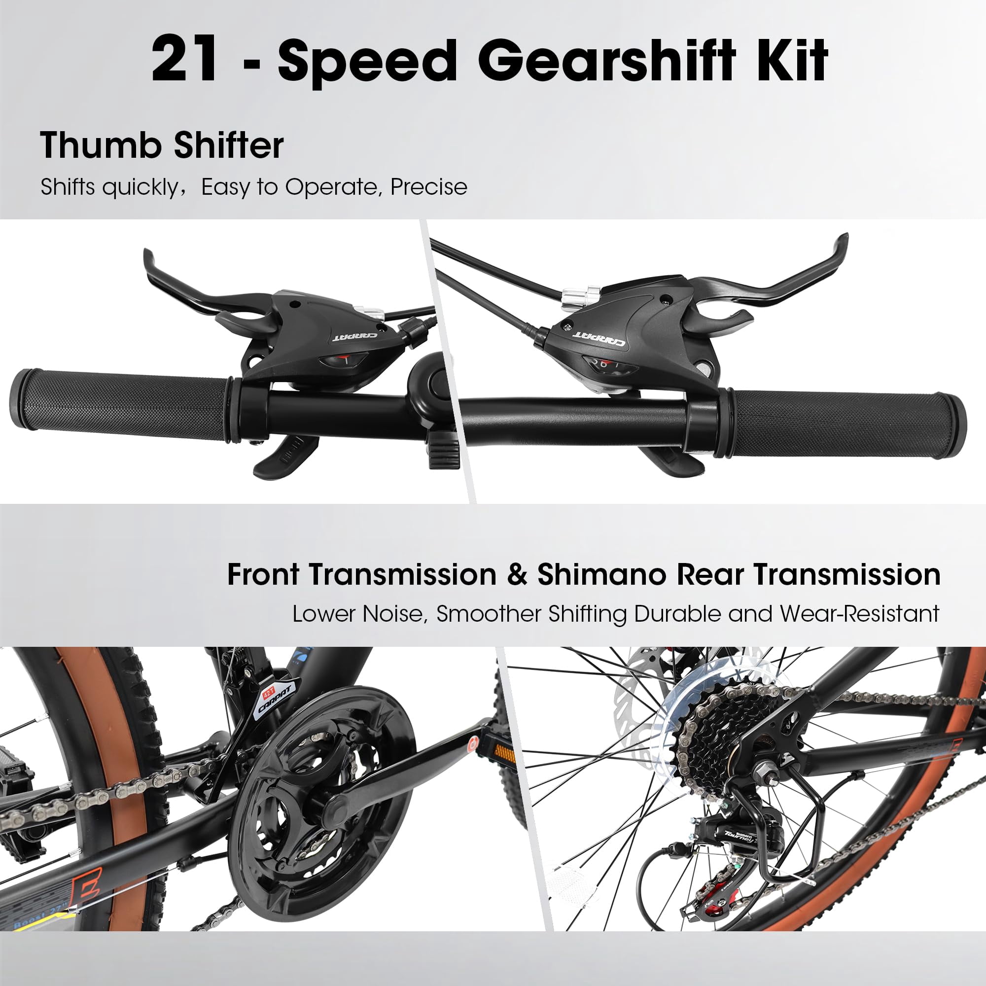 27.5" Mountain Bike, High Carbon Steel Frame & Disc Brakes, for Commuting & Trail Riding, Adult Men Women