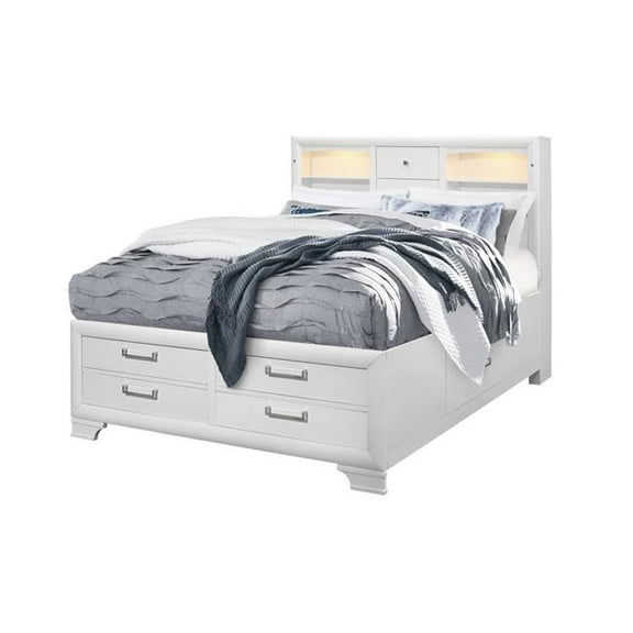 Global Furniture USA 78.07 x 81.1 x 55.91 in. Jordyn White King Size Bed
