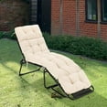 thumbnail image 4 of Costway 2PCS 73" Lounge Chaise Cushion Padded Recliner Cushion Indoor Outdoor Beige, 4 of 10