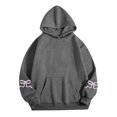 thumbnail image 4 of Pimfylm Womens Oversized Hoodies Comfy Sweatshirts Fall Fashion 2025 Outfits Casual Tops Fleece Clothes with Pockets Dark Gray, XXXL, 4 of 5