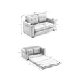 thumbnail image 2 of Tabaray Futon Sofa Bed,  3 in 1 Foldable Convertible Loveseat Floor Bed w Pull Out Sleeper Couch Bed,Folding Mattress Love Seat Daybed w Cup Holders for Living Room, Gaming Room, Camping, Light Gray, 2 of 9