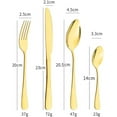 thumbnail image 3 of 24 pieces Stainless Steel Cutlery Set Gold with Premium Wooden Box, Mirror Polished Flatware Set, Serve for 6, Including Knife/Fork/Spoon/Teaspoon (Gold), 3 of 6