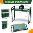 thumbnail image 2 of ReLuien Garden Kneeler and Seat, Heavy Duty Foldable Gardening Stool with Thick Soft Kneeling Pad and 2 Tool Pouches, Green, 2 of 7
