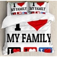 thumbnail image 3 of Family Duvet Cover Set Twin Size, Signs and Labels I Love My Family Emblems Stamp Colorful Retro Classic Composition, Decorative 2 Piece Bedding Set with 1 Pillow Sham, Multicolor, by Ambesonne, 3 of 3