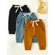 thumbnail image 2 of Gupgi, paquete de 10 pantalones de chándal para niños pequeños, 6M, 12M, 18M, 24M, 14T, pantalones casuales para niños, pantalones de correr activos de Color sólido para niños,Blue Brown Black, 2 of 7