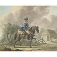 thumbnail image 2 of Dirk Langendijk 14x12 Black Ornate Wood Framed Double Matted Museum Art Print Titled: Dutch Dragoon of the General&nbsp;Guard (1786), 2 of 5