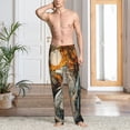 thumbnail image 2 of Mens Pajama Pants, Stained Glass Wolf Moon Soft Sleep & Lounge Pants for Men, Cuteness Casual PJ Bottoms Pants with Pockets, 2 of 7