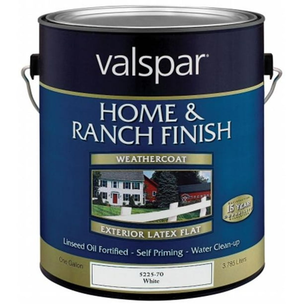 Valspar Brand 1 Gallon White Premium Latex Home &amp; Ranch Paint 18