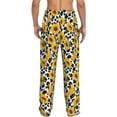 thumbnail image 3 of Uemuo Cow Print Sunflower Pattern Men's Wide Leg Palazzo Lounge Pants with Pockets Light Weight Loose Comfy Casual Pajama Pants-Small, 3 of 9